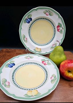 Set of 2 Villeroy & Boch French Garden Fleurence Wide Rim Soup Salad Pasta Bowl 9"