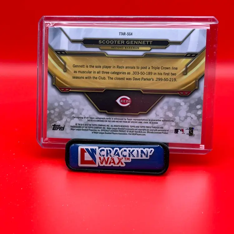 Scooter Gennett 2019 Topps Triple Threads Auto Relic Gold 5/9 Cincinnati Reds