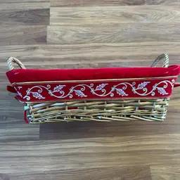 Large Basket W Red fabric