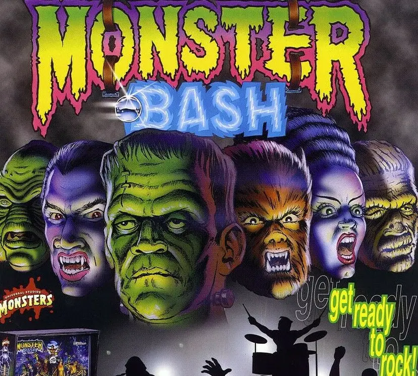 Monster Bash Pinball Flyer Halloween Monsters Dracula Creature Mummy 1998 NOS