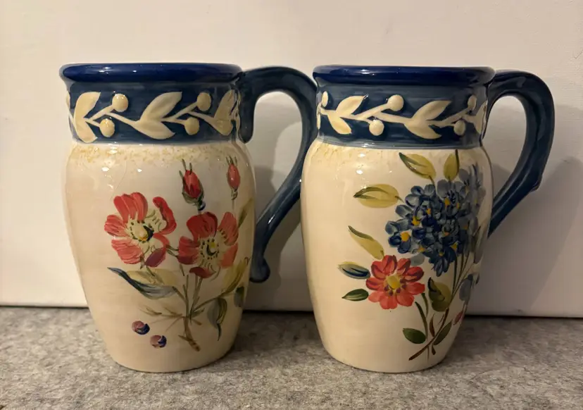 2 Certified International Flora Mugs  # 3180
