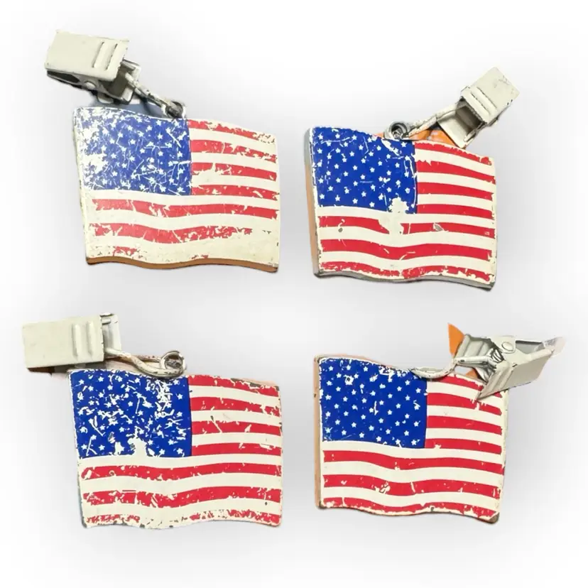 Vintage Chippy Set Of Patriotic Tablecloth Weights for Your Picnic Table
