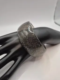 Smokey Glittery Chunky Retro Bangle Bracelet 5"