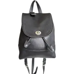 Vintage Coach 90's black Day Pack Backpack #9960 silver hardwear