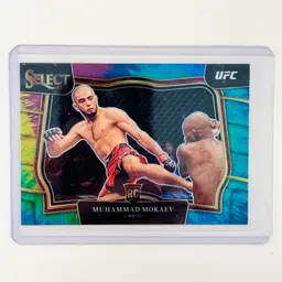 2023 Panini Select UFC Muhammad Mokaev Octagonside Tie-Dye Prizm /25
