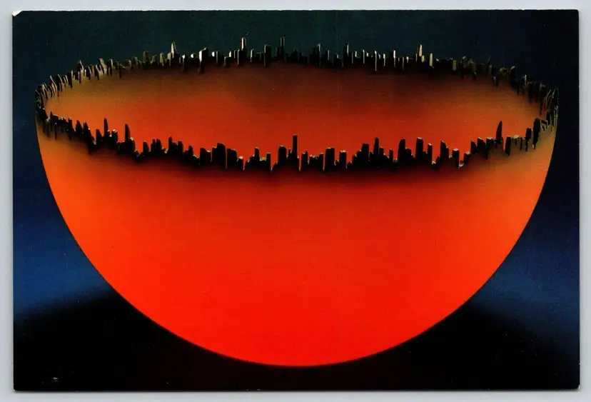 Postcard Cityscape Blown Pyrex US Jay Musler Corning Museum of Glass Corning NY