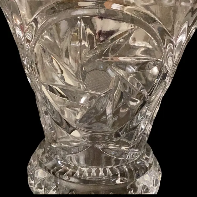 Vintage Crystal Clear Glass Vase