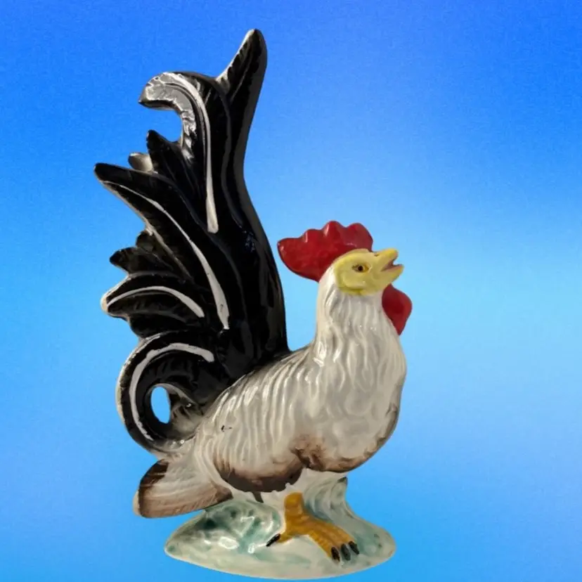 Large Relco Rooster Figurine Hand Painted Labeled Japan Country Core Farmhouse Read
10.25” T x 5” L x 2.75” W