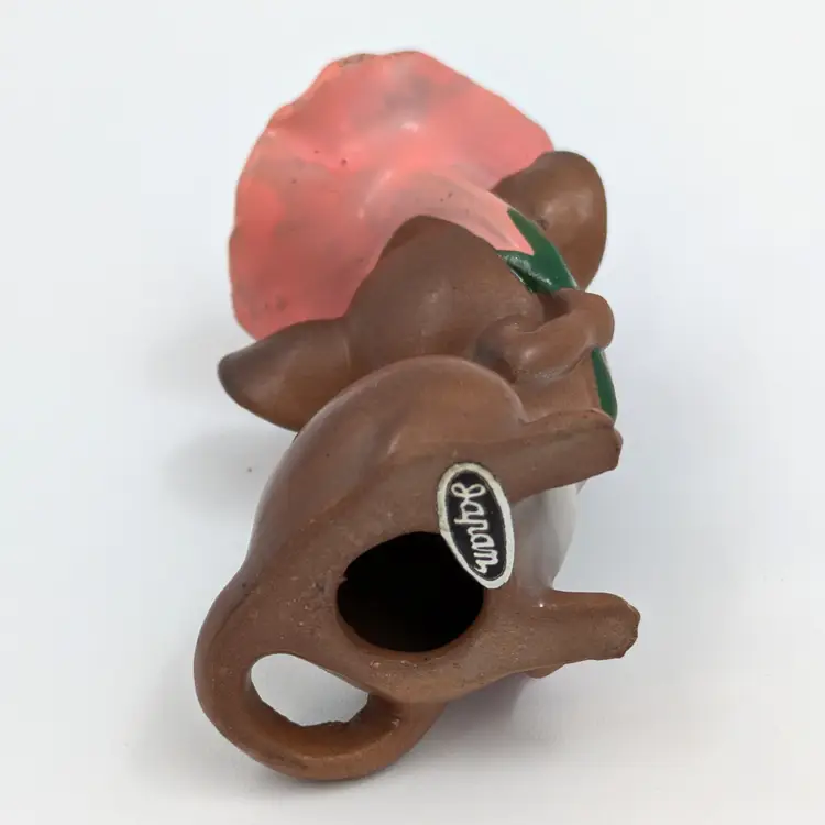 Vintage Josef Originals Mouse Figurine with Flower