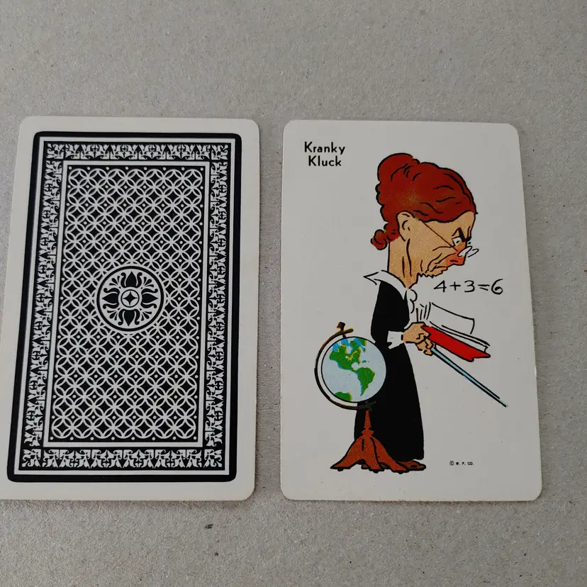 1 single swap card. Old Maid by Whitman. 1940-1950. Kranky Kluck.