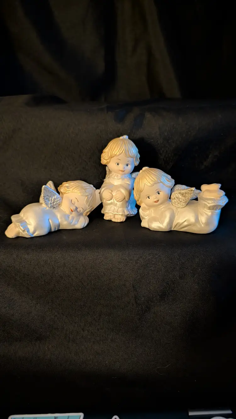 Angel/Cherub Trio Set Studio Pottery