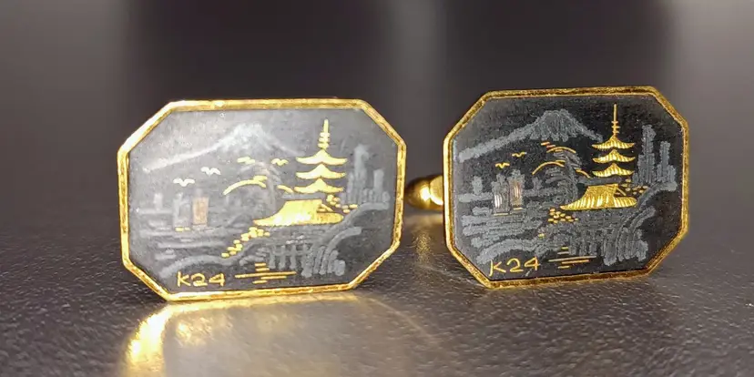 VTG Classic Damascene Cuff Links