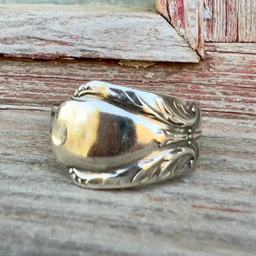 Spoon Ring Silver Plate Size 8 Not Adjustable