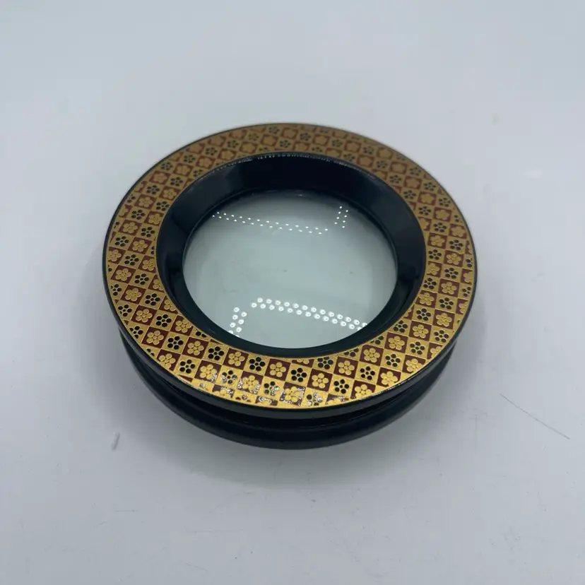 Yamanaka Lacquerware Gold Embellishment Lacquer Magnifying Glass Loupe Japan
