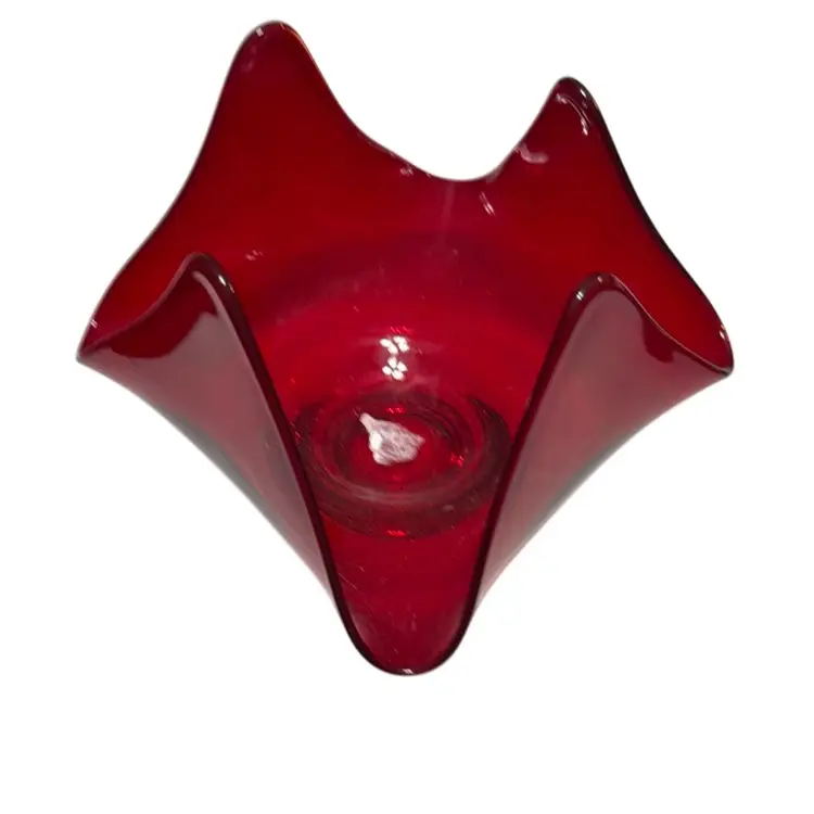 Vintage Viking Ruby Red Handkerchief Vase.