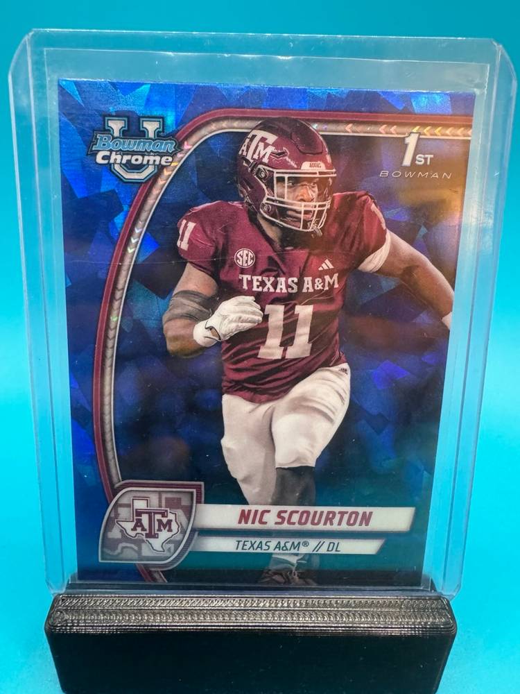 Nic Scourton 1st Bowman Chrome U Sapphire Carolina Panthers