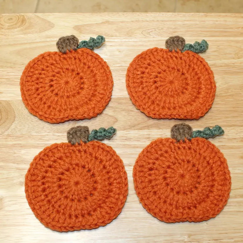 Handmade by me Set of 4 Pumpkin Coasters