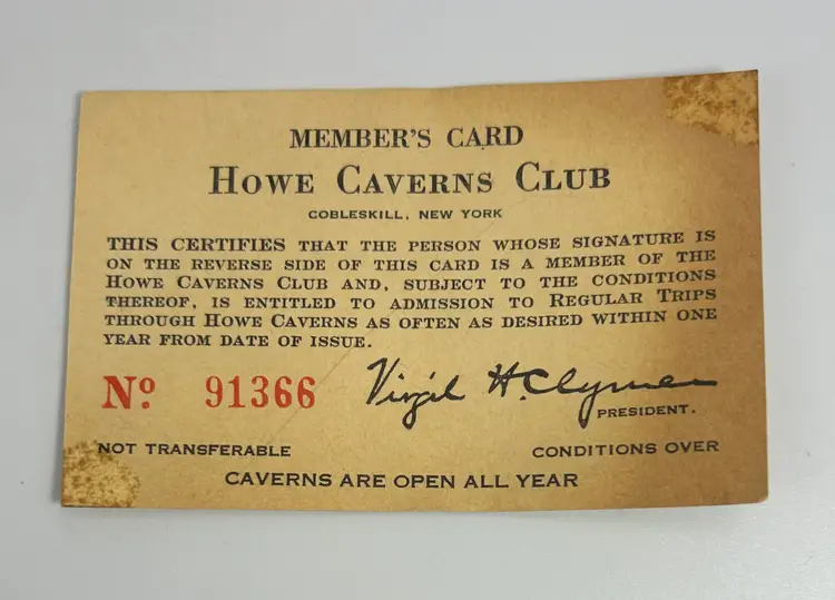 Vintage Souvenir Lot Booklet, Brochure, Membership Card 1950s Endless Howes Luray Caverns