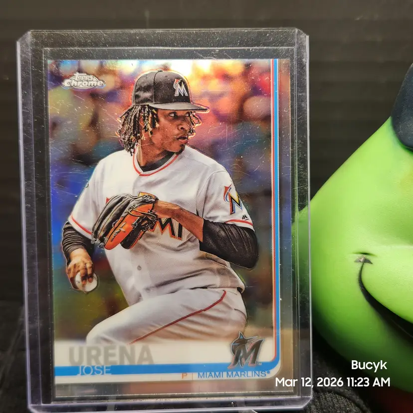 2019 topps Chrome Refractor - Jose Urena Miami Marlins