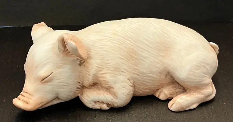 VTG Roger J Brown "Zeke" Piglet Porcelain Figurine 1980 Mexico