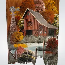 Signed Original Autumn Barn Painting