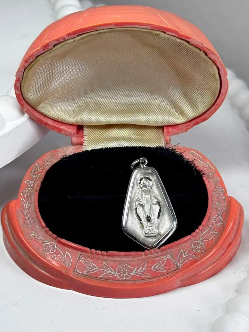 Vintage Theda Sterling Silver Mother Mary Pendant