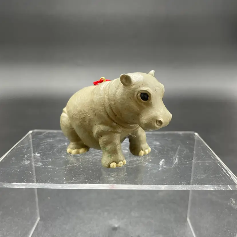 Hippo Hippopotamus Hanging Resin Ornament Christmas Vintage Africa Zoo Safari