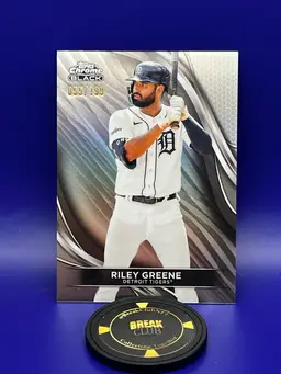 Riley Greene 2024 Topps Chrome Black Refractor #55/199