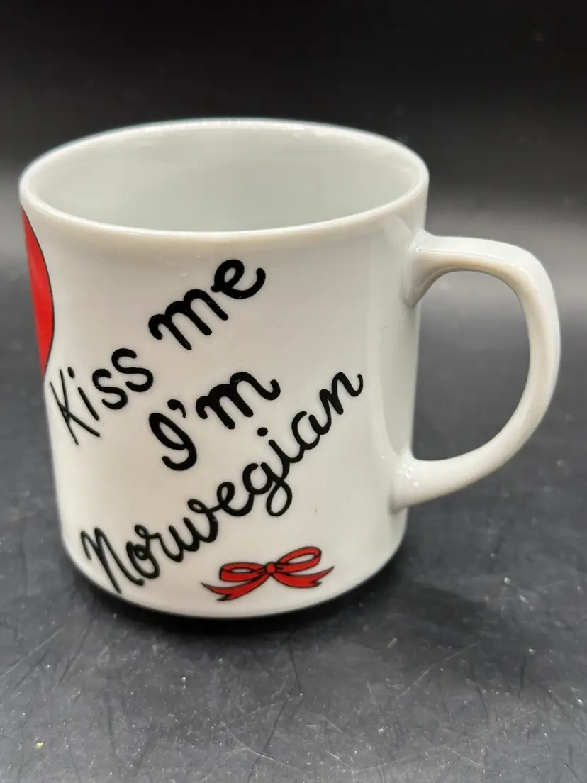 Vintage Mug "Kiss Me I'm Norwegian" 3.25"