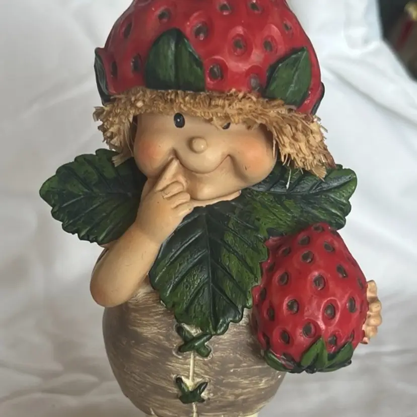 Adorable Rest fall girl strawberry figurine