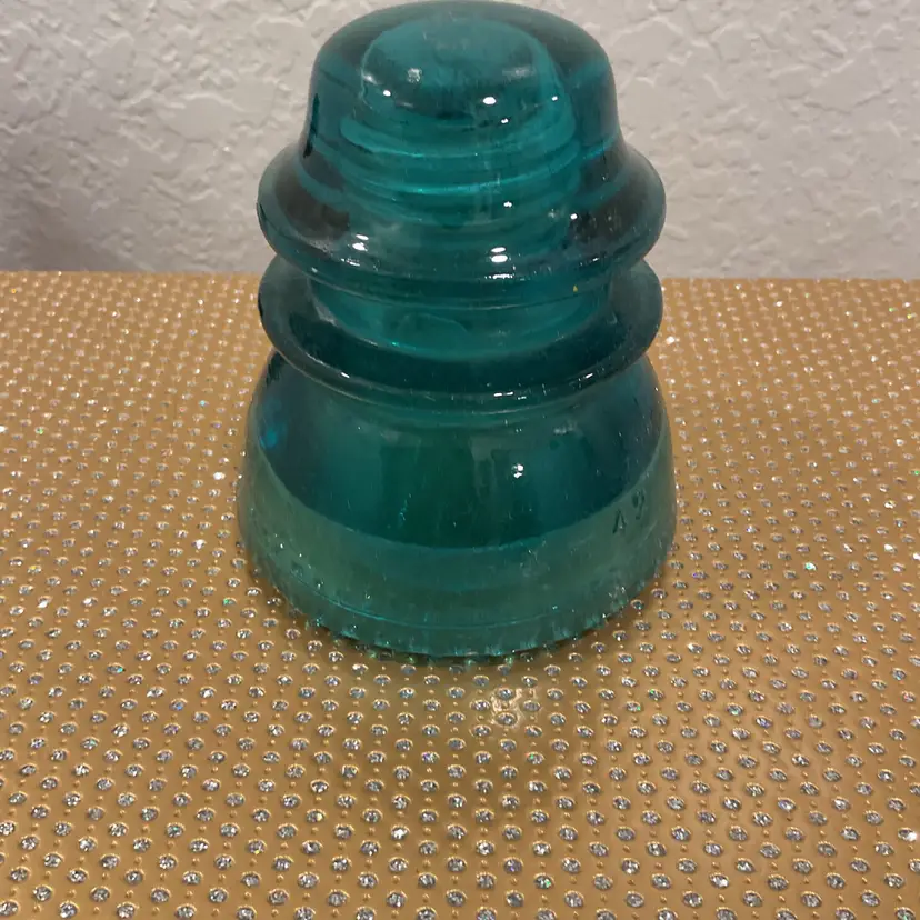 Hemingray 42 Blue Aqua Teal Glass Telegraph Insulator