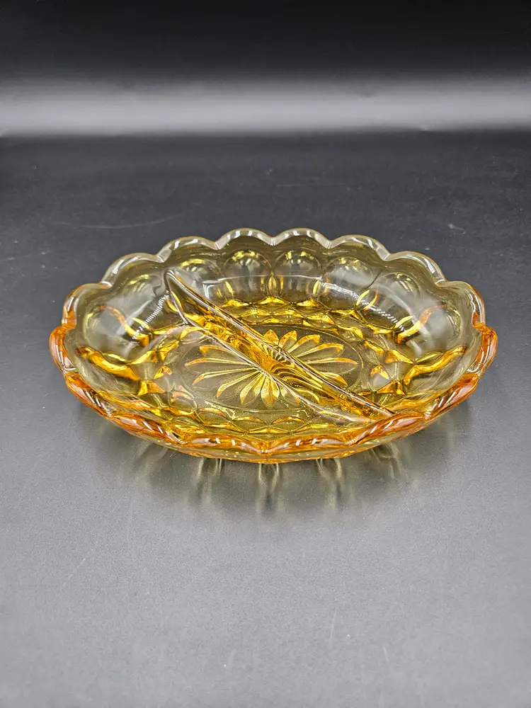 Anchor Hocking Amber Fairfield Oval Relish Dish