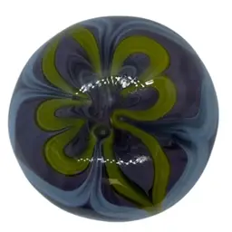 Stunning Opaque Glass Paperweight Purple/Yellow/White