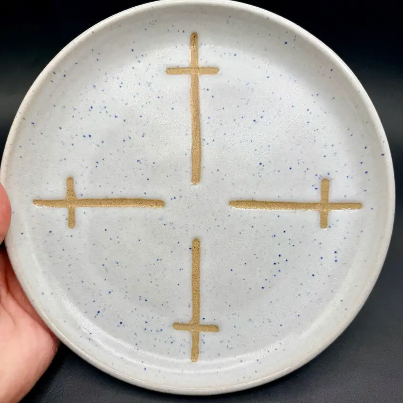 Vintage Jane & Gordon Martz Marshall Studios Cross Painted Plate 8.25”