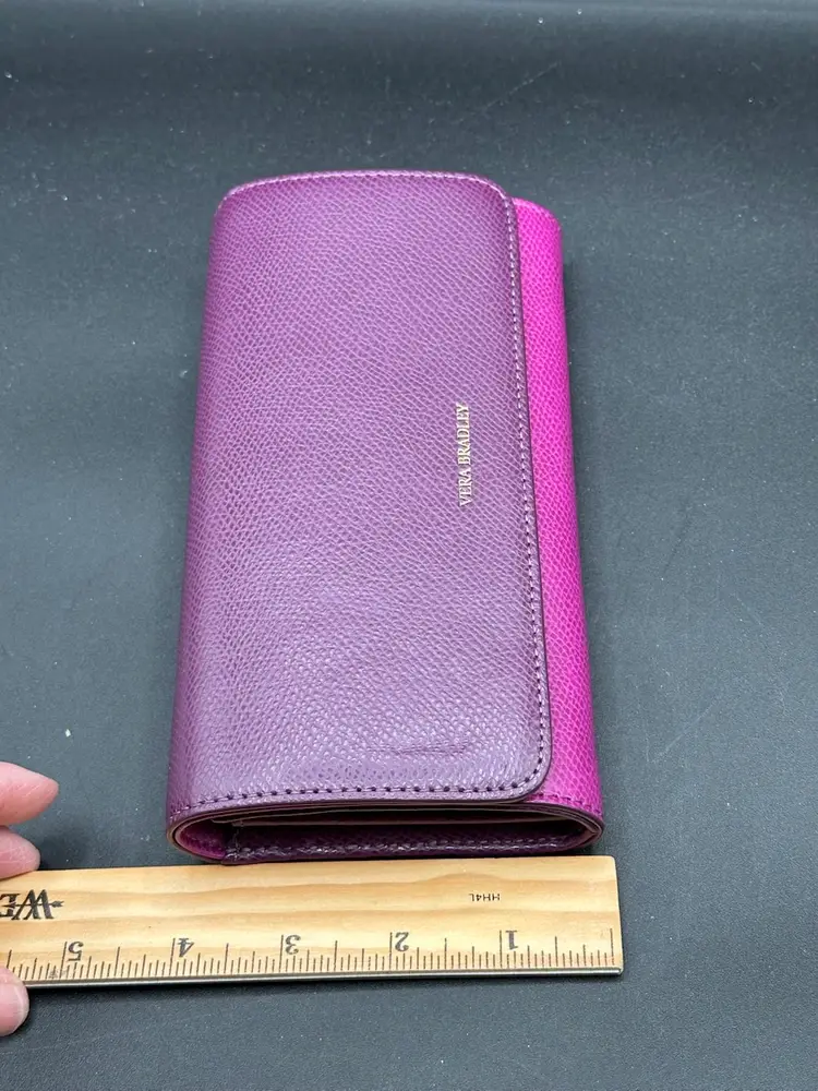 Vera Bradley Audrey Wallet Plum Duo Tone High Fashion Money Card Holder Pouch
