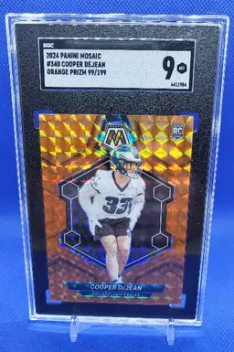 2024 Panini Mosaic Cooper Dejean Orange Prizm Rookie /199 SGC 9