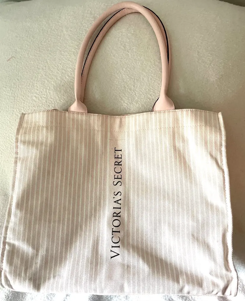 Victoria’s Shoulder And Crossbody Handbag Tote Pink And White Stipe