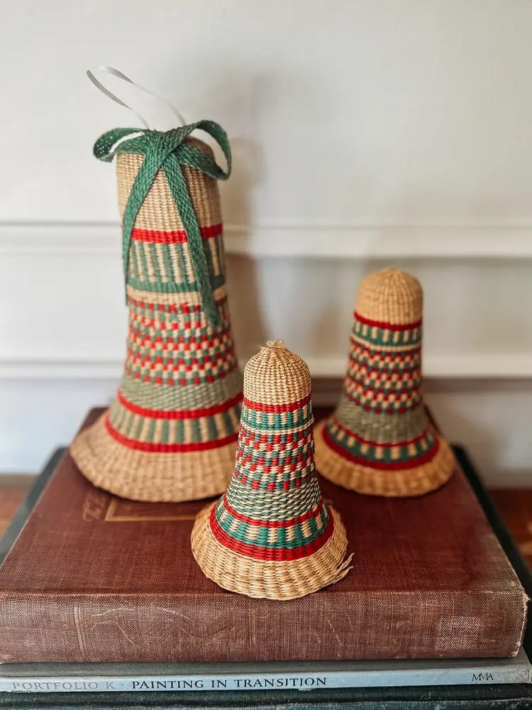 Vintage Woven Nesting Christmas Bells