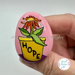 2122 Painted Stone Fridge Magnet