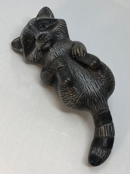 Hobbyist Ceramic Raccoon Playful Figurine