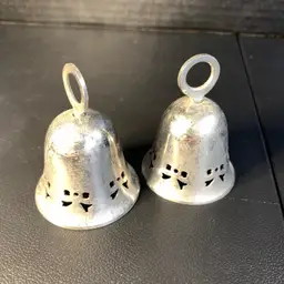 2-Silver Tone Christmas Bells