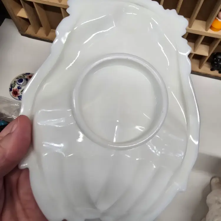 Milkglass Praying Hands Trinket Dish