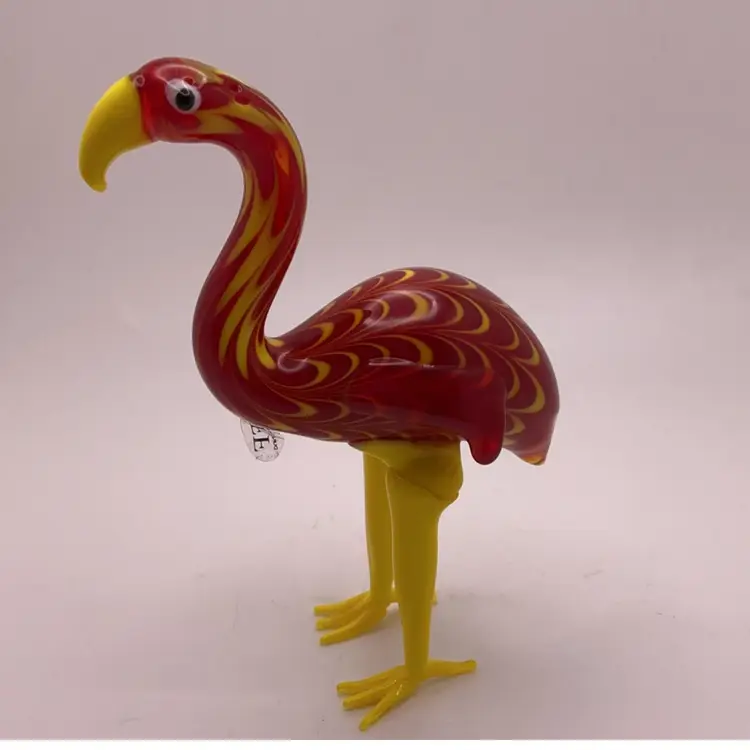 POW1 VTG Fitz & Floyd Glass Menagerie Flamingo Bird with Box 4.5"