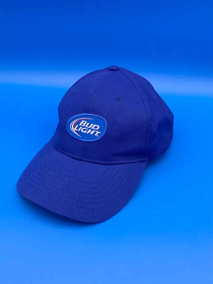 Bud Light Blue Adjustable Baseball Cap Hat - Patch Logo