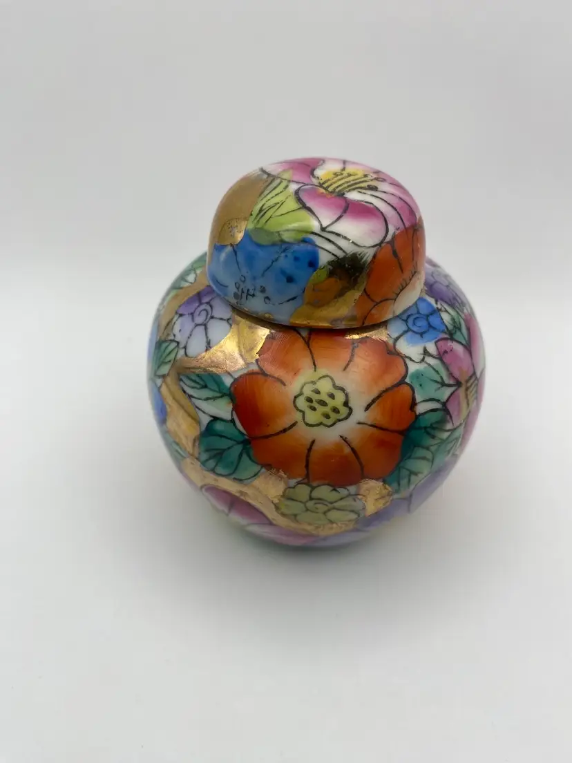 Mini Ginger Jar w/ Floral Design Made In China
