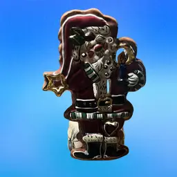 19. 2002 Blue Sky Clayworks By Heather Goldminc. Santa Claus T. Lite Holder