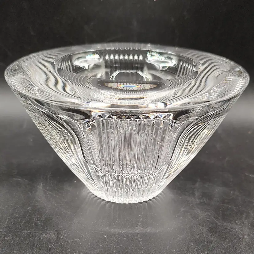 Vtg Mikasa Heavy Clear Glass Candle Holder