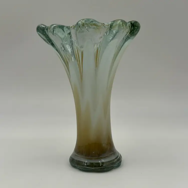 Vintage Amber Cream Art Glass