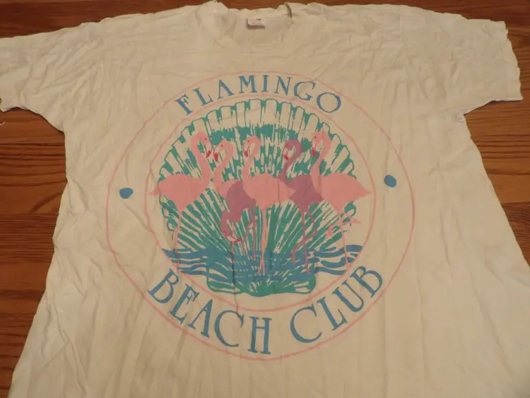 * Vintage Sherry One Size Flamingo Club Single Stitch Tshirt Miami FL