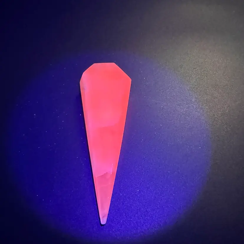 Natural Mongano Pink Calcite Wand Stone UVs Healing Crystal W/Stand 5" 126g